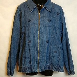 Women's size 14 Alfred dunner zip up denim jacket